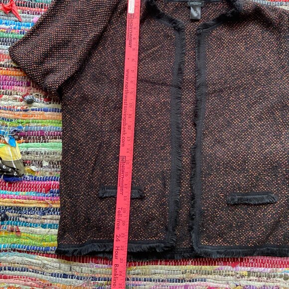 AnneTaylor Factory Red and Black Open Front Cardigan XL - Picture 7 of 9